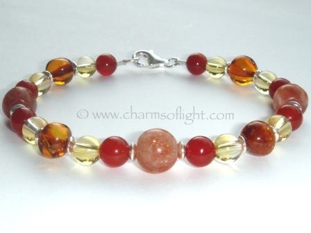 Amber, Carnelian, Citrine & Sunstone Bracelet